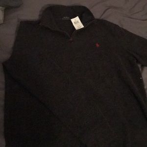 Black 1/4 zip polo